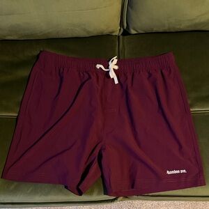BAMBOO Burgundy Shorts with White Accents